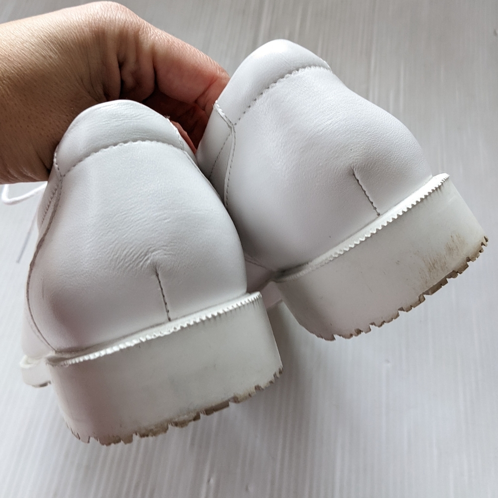 SRMAX White Leather Oxford Loafers Creepers Slip Resistant Shoes - Picture 7 of 12